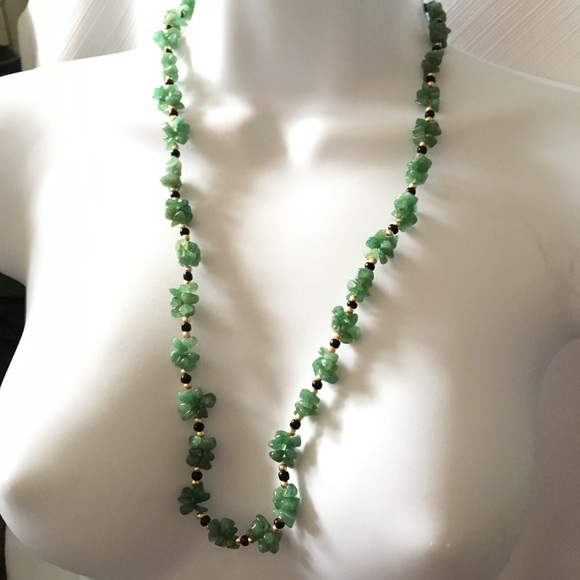 Vintage Green Gemstone Chips Boho Necklace - Picture 1 of 5